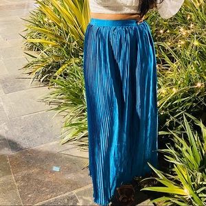 Satin blue skirt